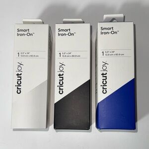 Cricut Joy Smart Iron-On -black, white, blue x3